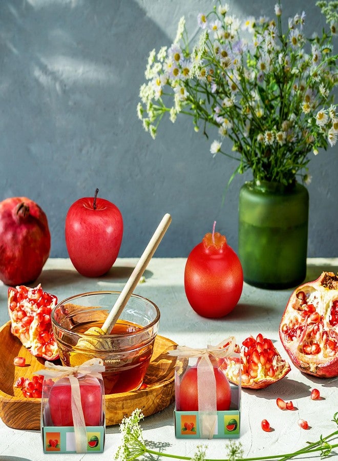Conelist 12 Pcs Red Pomegranate and Apple Candles Rosh Hashanah Candles Artificial Creative Fruit Shape Candle Gifts for Rosh Hashanah Autumn Thanksgiving Christmas Party Home Table Decor - Image 5